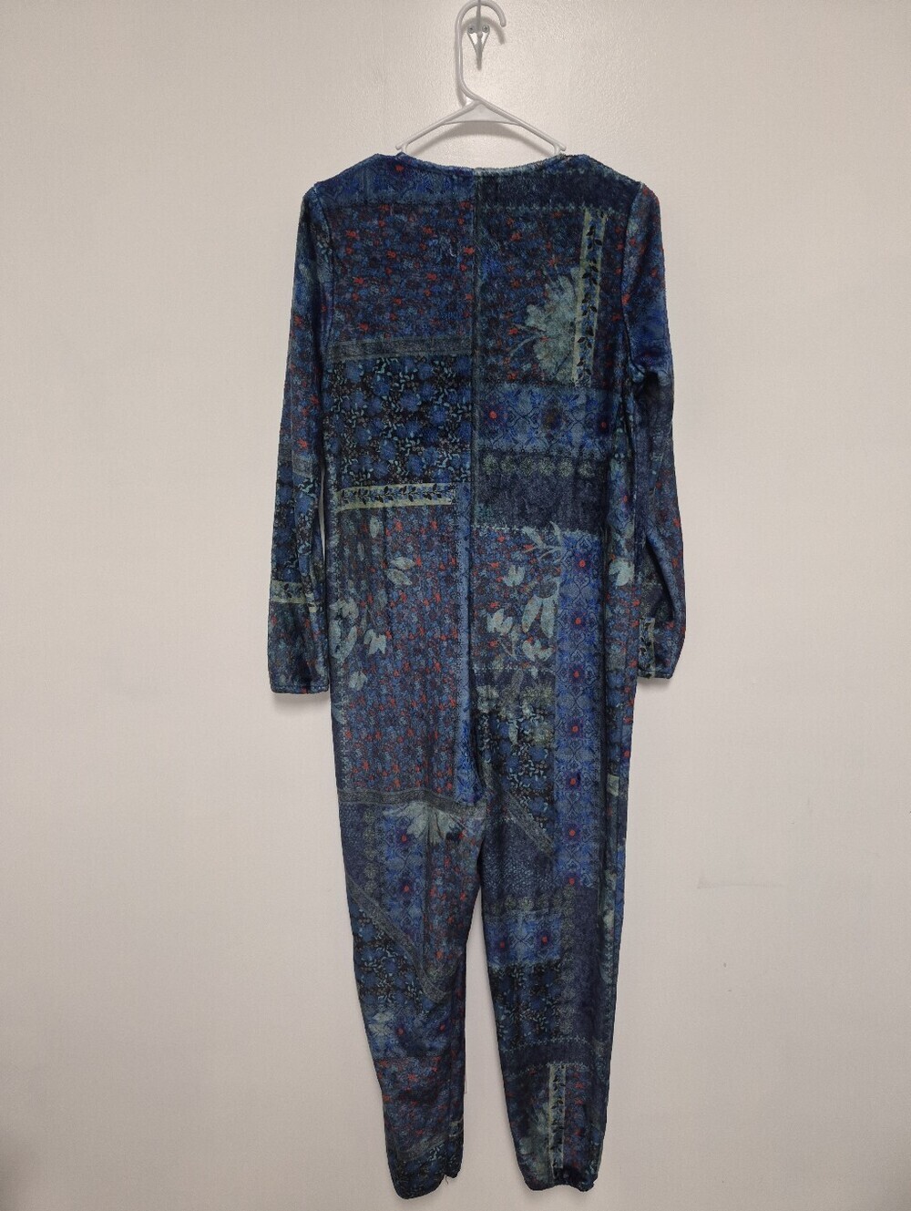 Natural Life Fuzzy Cozy Fleece Leaf Patchwork Onesie Jumpsuit sz XS - Picture 3 of 7